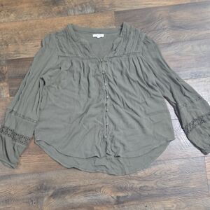 Maurices Sage Button-Up Blouse